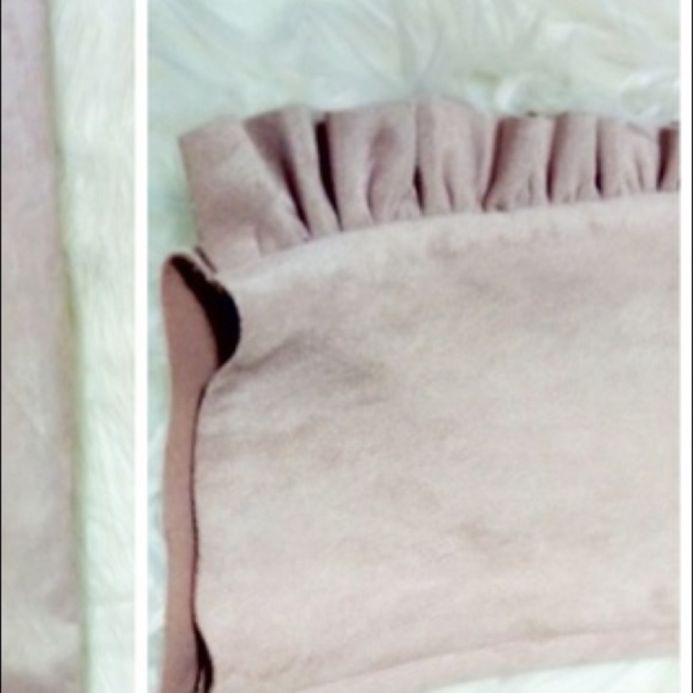 Faux suede washable legging, side ruffle, mauve - Picture 7 of 7